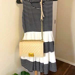 Black and White Striped Dress (Purse not included)